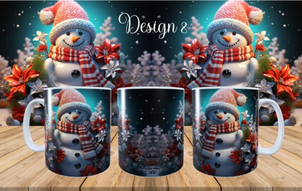 Christmas Snowman Printed Mug - Design Number 8