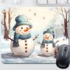 Christmas Mouse Pads - Two Snowmen with a Bucket
