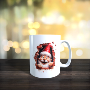 3D Christmas Wall Break Out Mug - Santa 2