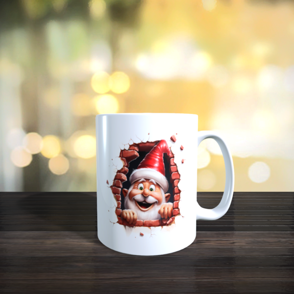 3D Christmas Wall Break Out Mug - Santa 2