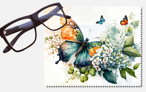 Lens Cleaning Cloths - Butterflies and Flowers Collection Design 4