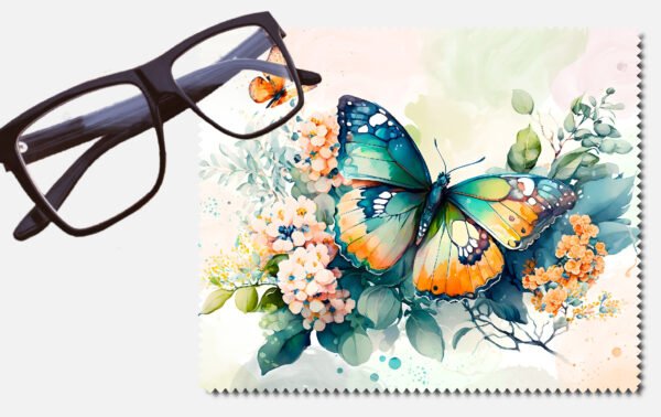 Lens Cleaning Cloths - Butterflies and Flowers Collection Design 5