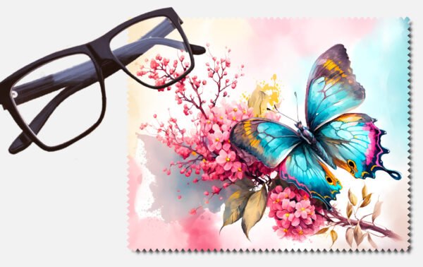 Lens Cleaning Cloths - Butterflies and Flowers Collection Design 6
