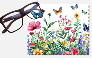 Flowers and butterflies design 1 lens cleaning cloth