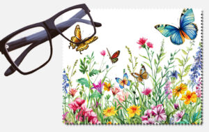 Flowers and butterflies design 2 lens cleaning cloth