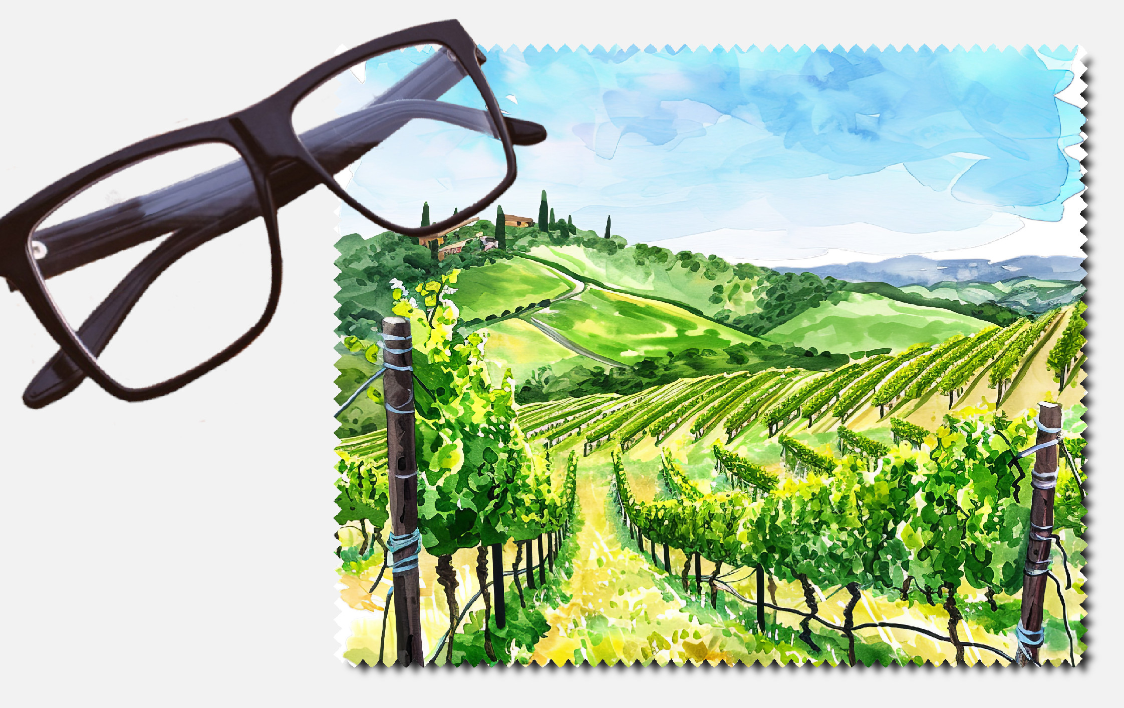 A vineyard amongst the hills design 2 lens cleaning cloth