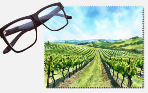 A vineyard amongst the hills design 4 lens cleaning cloth