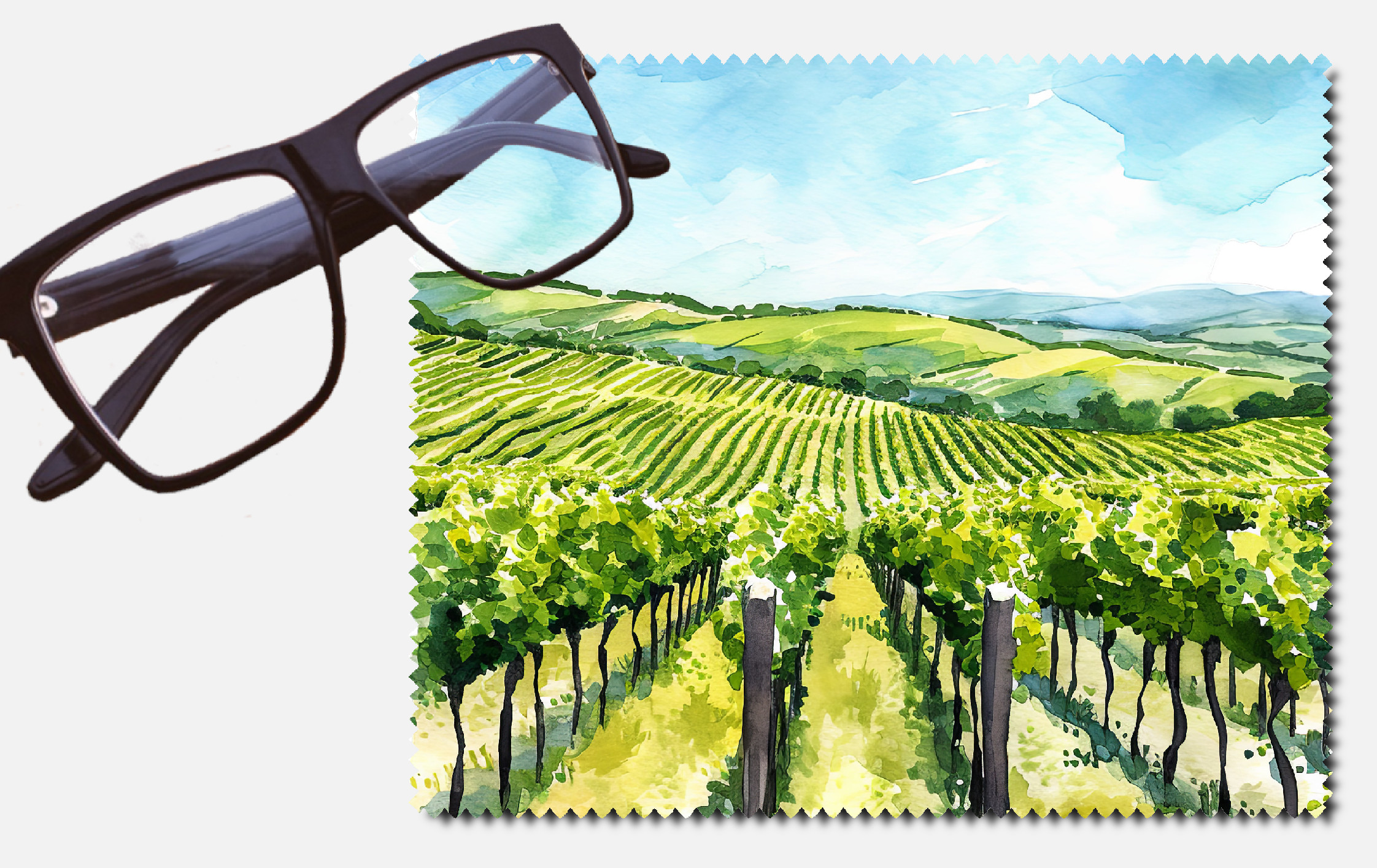 A vineyard amongst the hills design 7 lens cleaning cloth