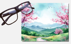 Landscape with hills and trees design 5 lens cleaning cloth