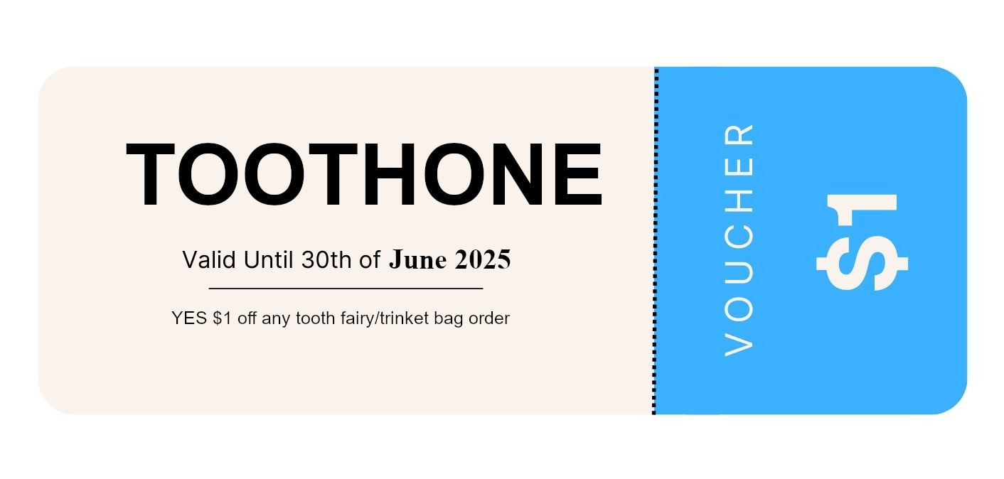 vourcher for $1 off tooth fairy or trinket bag order